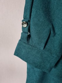 تصویر مانتو مخمل سرشانه دکمه 