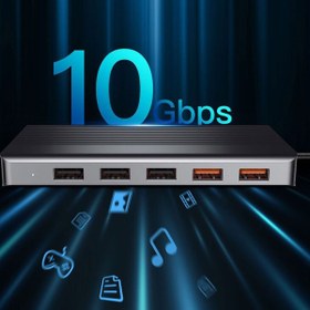 تصویر هاب USB-C پاورولوجی 12 پورت مدل P121HBCGY Powerology P121HBCGY USB-C HUB With 12 Ports