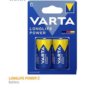 تصویر باتری C وارتا مدل long life power C بسته دو عددی باتری وارتا