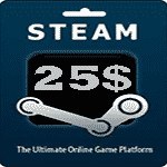 تصویر گیفت کارت 25 دلاری استیم گلوبال Steam 