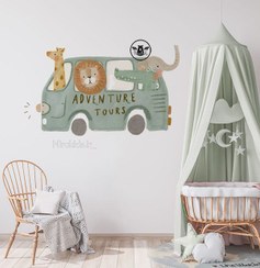 تصویر استیکر کودک طرح حیوانات ماجراجو 