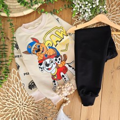 تصویر ست بلوزشلوار بچگانه سگهای نگهبان تکرنگ کرم 