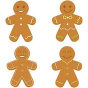 تصویر مجموعه شیرینی زنجبیلی آدمکی – Set of sweet gingerbread cookies 