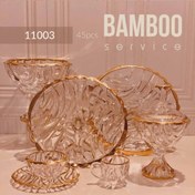تصویر سرویس کریستال 45 پارچه مدل بامبو لب طلا 11003 