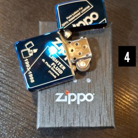 تصویر فندک زیپو آبی طرح‌دار 