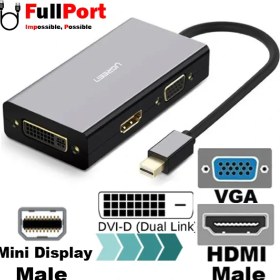 تصویر مبدل Mini Display به VGA+DVI+HDMI یوگرین مدل MD114-20418 UGREEN MD114-20418 Mini Display to VGA+DVI+HDMI Converter