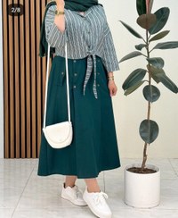 تصویر شومیز دامن زنانه کرم مشکی سبز 