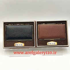 تصویر خرید و قیمت جعبه سیگار باریک فلزی با روکش چرم درجه یک فقط قهوه ای 