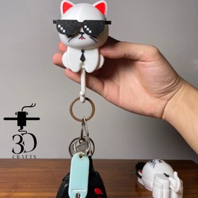 تصویر جاکلیدی متحرک طرح گربه عینکی 