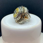 تصویر انگشتر نقره مردانه سیترین رکاب عثمانی مدل ۱۷۴۴ 