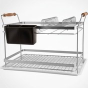 تصویر جاظرفی کنارسینکی ۲ طبقه دسته چوبی فورتیک 