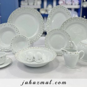 تصویر سرویس چینی زرین 12 نفره کامل کامومیلا Zarin Iran ItaliaF Clara-Plus 74 Pieces FDC Dinnerware-Set