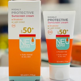 تصویر ضدآفتاب نئودرم spf50 بژ روشن 