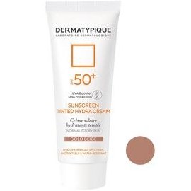 تصویر کرم ضد آفتاب رنگی درماتیپیک SPF50 مدل Hydra محافظ UVA ،UVB، ضدآب، مناسب پوست‌های خشک و معمولی حجم 50 میلی‌لیتر 