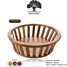 تصویر سبد گرد چوبی اماهوم 30/ROUND BASKET سبد (نان و سبزی)چوبی با یکسال ضمانت
