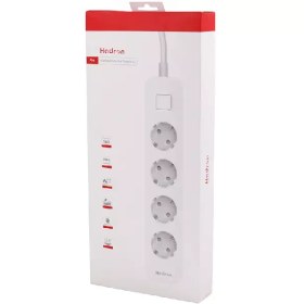 تصویر چندراهی برق ارت دار هادرون مدل ۴ پورت/سه راهی برق چهار کاناله هادرون/Hadron way power strip 