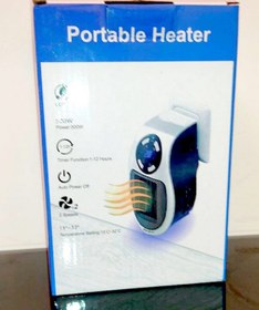 تصویر مینی هیتر بخاری برقی رومیزی فن دار mini-heater بخاری رومیزی بخاری مسافرتی 