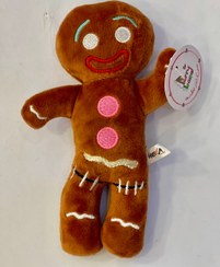 تصویر عروسک بیسکوئیت زنجبیلی قهوه ای پر رنگ 