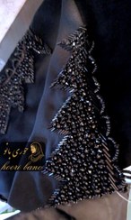 تصویر عبا جواهر دوزی طرح کوهی | طراحی لوکس با کریستال و منجوق دوزی برای مجالس رسمی 