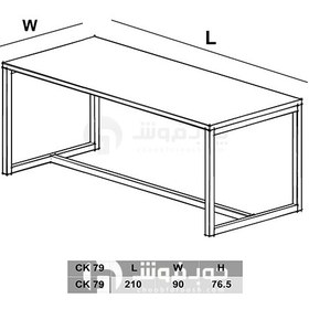 تصویر میز کنفرانس ساده سازینه چوب مدل CK79 