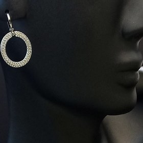 تصویر گوشواره دخترانه زنانه حلقه ای جواهری کد90-1506 Women's jewelry hoop earrings