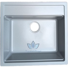 تصویر سینک ظرفشویی گرانیتی توکار تک لگن سایز 50 در 45 طوسی لوتوس Built-in granite sink, single basin, 50 x 45, Lotus brand, gray