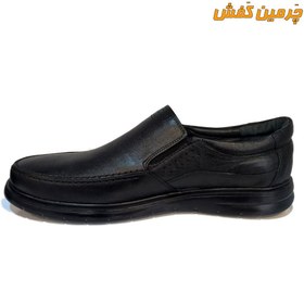 تصویر کفش چرم مردانه سایز بزرگ ( بزرگ پا ) رخشی مجلسی بدون بند کد 7699 ا Rakhshi men's large size leather shoes Rakhshi men's large size leather shoes