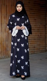 تصویر مانتو عبایی پاپیون - سایز ۶ 