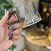 تصویر ماگ پیرکس کف کوه دسته چوب Pyrex mug with wooden handle