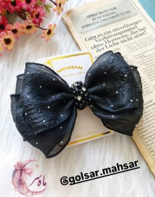 تصویر گلسر حریر نگین کوب - رنگ سفید 