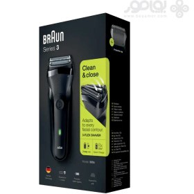 تصویر ریش تراش براون مدل 300S با تکنولوژی برش مستقیم و ضد آب 