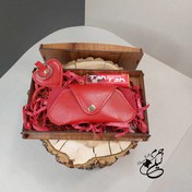 تصویر پک هدیه چرمی مخصوص ولنتاین و تولد جاعینکی و سرکلیدی قلب چرمی - قرمز 
