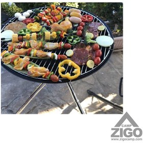 تصویر باربیکیو، آتشدان کوچک سه پایه Tripod barbecue