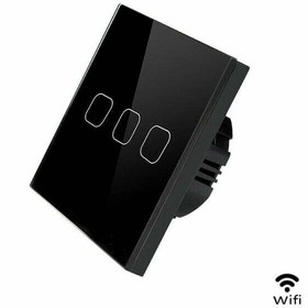 تصویر کلید ۳پل هوشمند تویا - سفید / بدون فریم Tuya 3Gang smart switch