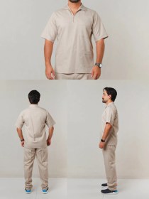 تصویر ست اسکراب مردانه یقه نیم زیپ آیدین Men full set scrub Zipper collar Aydin