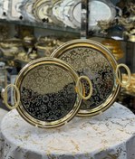 تصویر سینی پذیرایی استیل ۲ تیکه اماراتی 