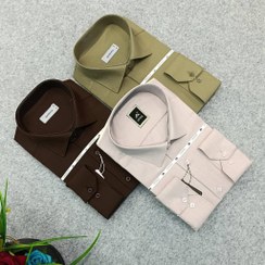 تصویر پیراهن ساده مردانه قواره کلاسیک تترون کارخونه یزد _ استین بلند 