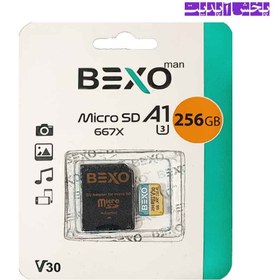 تصویر رم میکرو (کارت حافظه) 256 گیگ بکسو BEXO MicroSD A1 U3 667X 