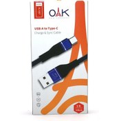 تصویر کابل شارژ و انتقال دیتا تایپ سی Type-c مدل Oak k-187 با 8 ماه گارانتی بلوط 