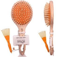 تصویر برس مو مستر براش مدل Crown با بدنه و سوزن چوبی کد W2301 الی W2304 - گرد mr brush crown model W2301 - W2304