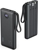 تصویر VRURC POWER BANK 10000mAh با کابل های ساخته شده ، VRURC USB C شارژر قابل حمل SLIM 5 خروجی و 2 صفحه نمایش ورودی LED ورودی شارژرهای باتری خارجی سازگار با آیفون ، تلفن های همراه سامسونگ VRURC Power Bank 10000mAh with Built in Cables,VRURC USB C slim Portable Charger 5 Output &amp; 2 Input LED Display External Battery Pack Chargers Compatible with iPhone,Samsung Cell Phones