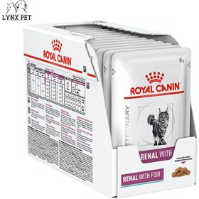 تصویر غذای پوچ رنال گربه با طعم ماهی رویال کنین – Royal Canin Renal With Fish Wet - پک 12 عددی 