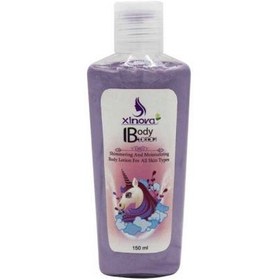 تصویر لوسیون براق کننده بدن ژینووا طرح اسب تک شاخ حجم 150 میلی لیتر Xinova Shimmering And Moisturizing Unicorn Body Lotion 150 ml