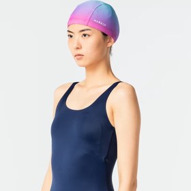 تصویر کلاه شنا نابایجی - دکتلون Nabaiji Swimming Cap - Printed Fabric - Size M - Pink / Blue 