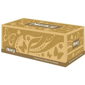 تصویر دستمال کاغذی جعبه ای 150 برگ دولا سفید طرح درخشان نانسی 02-طلایی Nancy 150 Paper Tissue