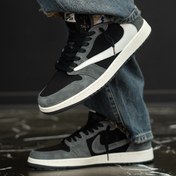 تصویر کفش بسکتبال ایر جردن مدل M189 رنگ مشکی طوسی 