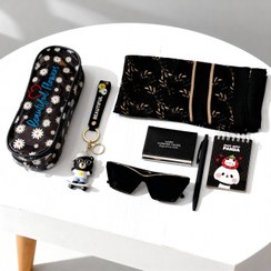 تصویر پک ویژه روز مادر – ست روسری، کیف لوازم آرایش، دفترچه، خودکار، عینک آفتابی UV۴۰۰، جاکلیدی و جا کارتی مغناطیسی 