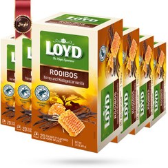 تصویر چای رویبوس کیسه ای لوید LOYD مدل عسل و وانیل Honey and Vanilla پک 20 تایی بسته 6 عددی 