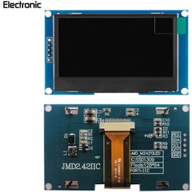 تصویر ماژول نمایشگر OLED تک رنگ ۲٫۴۲ اینچ دارای ارتباط I2C 