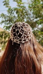 تصویر سربند مجلسی زنانه با آویزهای کریستالی 